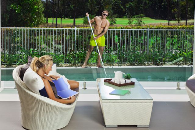 "Oh Charles, do hurry. My shift starts at 11, and I want this pool to be sparkling."